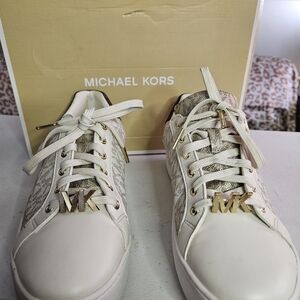 Michael Kors White and Gold Women's Sneakers